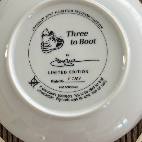 Franklin Mint Heirloom Plates of 3, Beginner’s Luck, Three to Boot, A Bushel of - Picture 6 of 7